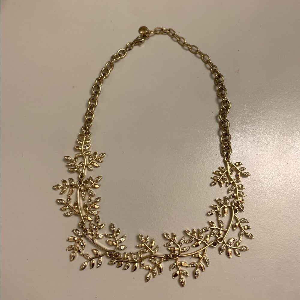 Gold-Plated Flower Statement Necklace
